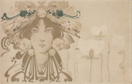 Illustrateurs - Portrait Femme - Art Nouveau - Avant 1900