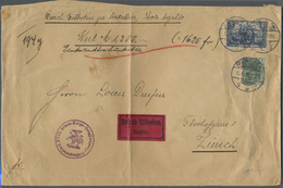 Br Deutschland: 1915/1945, Interessanter Posten Mit Ca. 50 Grossformatigen Wertbriefen, Dabei Schwerpun - Collections