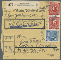 Br Bizone: 1948/52, Paketkartenposten Bauten I Mit über 1100 Paketkarten, Dabei Viele Seltene EF, MeF U - Andere & Zonder Classificatie