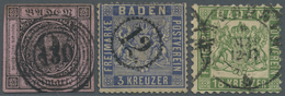 O/(*)/* Baden - Marken Und Briefe: 1851/1868, Gestempeltes Und Ungebrauchtes Lot In (teils Stark) Unterschie - Andere & Zonder Classificatie