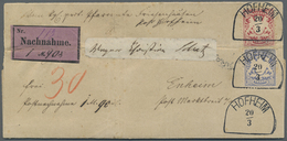 Br Bayern - Marken Und Briefe: 1870/1880 (ca.), 5 Frankierte Briefe Mit "TOP"-Abschlägen Der Halbkreiss - Andere & Zonder Classificatie