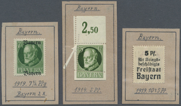 */O/Brfst Bayern - Marken Und Briefe: 1914/1920, Saubere Samlungspartie Von 18 Marken Mit Abarten Und Besonder - Andere & Zonder Classificatie
