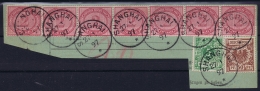 Deutsche Post China : Vorläufer V37 Strip Of 7, V 46a + V50 BPP Signiert /signed/ Signé Steuer  Stempel 2 - Chine (bureaux)