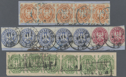 Brfst/Br Preußen - Marken Und Briefe: 1866/1867, Lot Von Drei Briefstücken Mit Attraktiven Frankaturen (einma - Autres & Non Classés