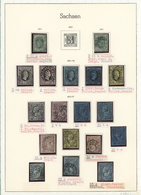 O Sachsen - Marken Und Briefe: 1851/55, Sammlung Aller Marken Von König Johann I. Sauber Gestempelt Au - Saxe