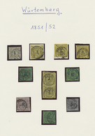 O Württemberg - Marken Und Briefe: 1851/1875, Gestempelte Oft Geprüfte Qualitätssammlung Dabei Nr. 5 E - Autres & Non Classés