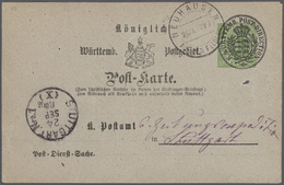 GA Württemberg - Ganzsachen: Ab 1862. Spezialsammlung In 4 Bänden Aus Amerikanischem Nachlass. Dabei Po - Autres & Non Classés