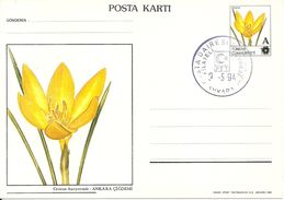 Turkey; 1994 Postal Stationery With The Subject Of Flowers - Ganzsachen