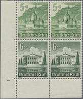 ** Deutsches Reich - 3. Reich: 1940, 6Pf.-25Pf., WHW, Mehrere Werte Und Bogenteile Mit Plattennummer 1, - Ongebruikt