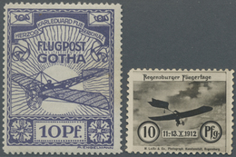 **/* Deutsches Reich - Halbamtliche Flugmarken: 1912, Lot Von Zwei Flugmarken: Gotha-Erfurt (MiNr. 5) Pos - Luft- Und Zeppelinpost