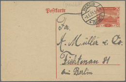 GA Deutsche Abstimmungsgebiete: Saargebiet - Ganzsachen: 1920/1921, Kleines Lot Von 18 Meist Verschiede - Postwaardestukken