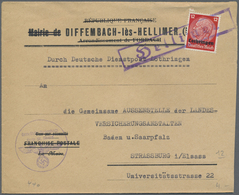 Br Dt. Besetzung II WK - Elsass: 1940/1944, ELSAß-LOTHRINGEN, Ca. 60 Belege Und Ca. 10 Briefstücke, Fas - Occupation 1938-45
