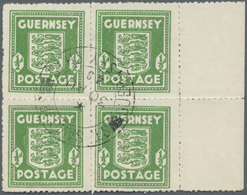 O Dt. Besetzung II WK - Guernsey: 1941, ½ Und 1 Penny Wappen Auf Steckkarte. Dabei Nr. 1 B, C, D, F, G - Bezetting 1938-45