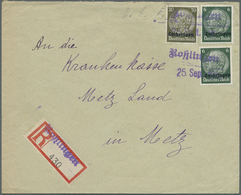 Br Dt. Besetzung II WK - Lothringen: 1940/44, Umfangreiche Stempelsammlung Von 225 Belegen Und Briefstü - Bezetting 1938-45