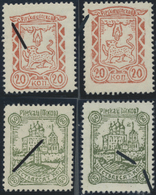 ** Dt. Besetzung II WK - Russland - Pleskau (Pskow): 1941/1942, 4 Postfrische Marken Mit Plattenfehlern - Besetzungen 1938-45