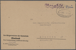 MK Deutschland Nach 1945: 1945/1948, Kleine Sammlung "Barfrankaturen" Inkl. Freistempel Mit Ca 100 Brie - Verzamelingen