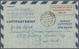 GA Bundesrepublik Und Berlin: Ab 1948. Spezialsammlung LUFTPOST-FALTBRIEFE Berlin/Bizone/Bund. Extrem D - Collections