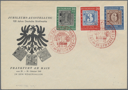 Br/ Bizone: 1949/1953, 100 J. Bfmke. Kpl. Auf FDC Und Auf Luftpostleichtbrief Nach Polen, Wuppertal Kpl. - Sonstige & Ohne Zuordnung