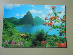 SAINTE LUCIE ST. LUCIA THE PITONS TWIN PEAKS RISING A HALF MILE OUT OF THE OCEAN.............. - Sainte-Lucie