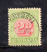 T678 - AUSTRALIA 1909 , Servizio Yvert 2 P. N. 40 Dent 12x12 1/2 . Usato - Portomarken