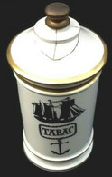 Pot à Tabac Ancien Porcelaine Blanche Décor Ancre Et Voilier Créations René Dauchez... - Autres & Non Classés