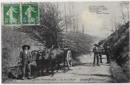 CPA  Attelage Campagne Travaux Des Champs Métier Circulé Auvergne Cantal - Attelages