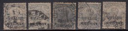 3p Shades KGV Series, Single Star, Gwalior State,  British India Used - Gwalior