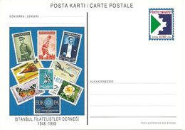 Turkey; 1998 Postal Stationery "50th Anniv. Of Istanbul Philatelists Society" - Entiers Postaux