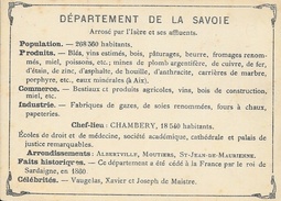 Département De La Savoie, Chef Lieu Chambéry - Produits, Drapeau, Célébrités... - Dos Vierge, Sans Illustration - Geografía