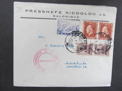 BRIEF Salonique - Prag 1939  //  D*28107 - Cartas & Documentos