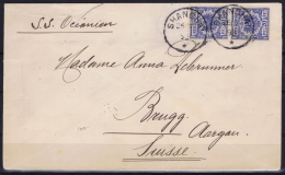 Deutsche Post China : Cover Vorläufer V48 Paar Shanghai Brugg 4-block  SS Oceanien - China (kantoren)