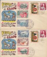 INTERNATIONAL COUNTRYSIDE FAIR, PLOW, MADRID EXILE, SPECIAL COVER, 2X, 1956, ROMANIA - Storia Postale