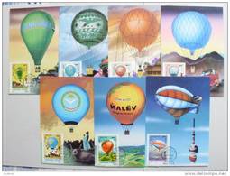 Ungarn 3600/6 SG 3483/9 Sc C438/444 Maximumkarte MK/MC, ESST Budapest, 200 Jahre Ballon-Luftfahrt - Maximumkarten (MC)