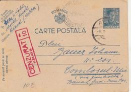 KING MICHAEL, CENSORED ALBA IULIA NR 10, WW2, PC STATIONERY, ENTIER POSTAL, 1942, ROMANIA - Covers & Documents