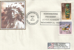 Art Precolombien Des Etats-Unis: Remembering President John F.Kennedy, 22 Nov. 2013, Sur Lettre 50 Ans Sa Disparition. - American Indians