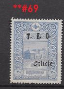 CILICIA  YVERT 69 **1919 Turkish Postage Stamps Of 1916 Handstamp Overprinted "CILICIE" T.E.O MNH - Neufs