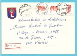 2136+2203 Op Brief Aangetekend Met Stempel POST.2 - 1981-1990 Velghe