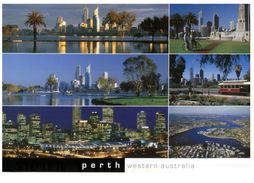 (561) Australia - (with Stamp At Back Of Card) - WA - Perth (6 Views) - Perth