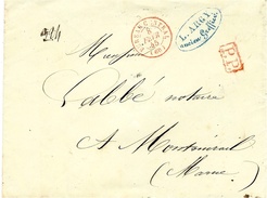 1845- Enveloppe  Du Bureau Central De Paris  + P.P.  Pour Montmirail - 1801-1848: Vorläufer XIX