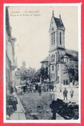 19 - JUILLAC --  Place De La Poste Et L'Eglise - Juillac