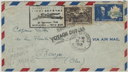 1948- Ouv. De La Ligne MARTINIQUE-PORTO RICO ( 27-9-48 ) Avec ANNULE / VOYAGE DIFFERE - Briefe U. Dokumente