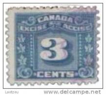 Canada Excise Accise ~ 3 Cents - Variétés Et Curiosités