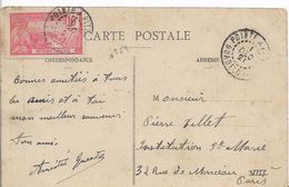 POINTE A PITRE Guadeloupe N° 59 Yvert Seul Sur Cpa Pour PARIS 1921 Cpa Fillettes     ..G - Brieven En Documenten