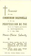 Rouvroy Marie Claire Schmitz Profession De Foi 1960 Montquintin - Rouvroy