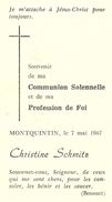 Rouvroy Christine  Schmitz Profession De Foi 1967 Montquintin - Rouvroy