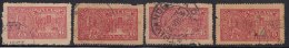 4ch X 4 Shades / Perf., Varities, Travancore Used  1937, British India, Shell, Coneshell, As Scan - Travancore