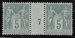 France N°75 Paire Millésime "7" - Neuf * - TB - Millésimes