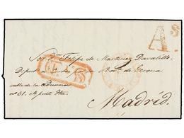 15 ESPAÑA: PREFILATELIA. 1851. BARCELONA A MADRID. Carta Enviada A Un Diputado A Cortes. Fechador De Barcelona Y <B>AS</ - Otros & Sin Clasificación