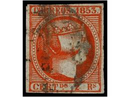 118 ° ESPAÑA. Ed.19. <B>2 Reales</B> Bermellón. MUY BONITO EJEMPLAR. Cert. COMEX. Cat. 4.675€. - Altri & Non Classificati