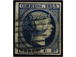 120 ° ESPAÑA. Ed.21. <B>6 Reales</B> Azul. PIEZA DE LUJO. Cert. COMEX. Cat. 610€. - Other & Unclassified